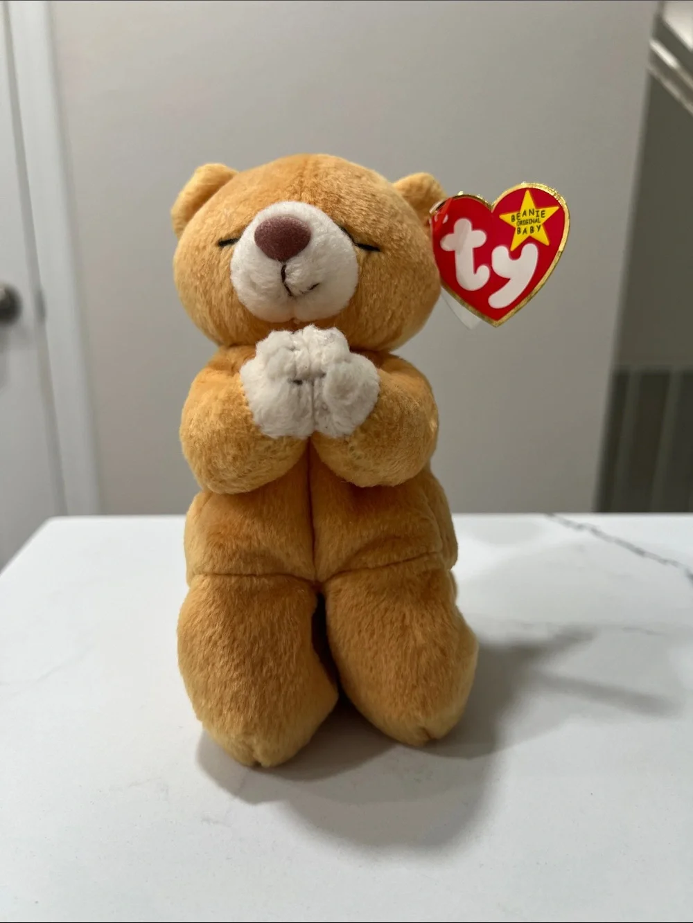 Ty Beanie Baby “ Hope “Praying Bear Plush Toy - Tan